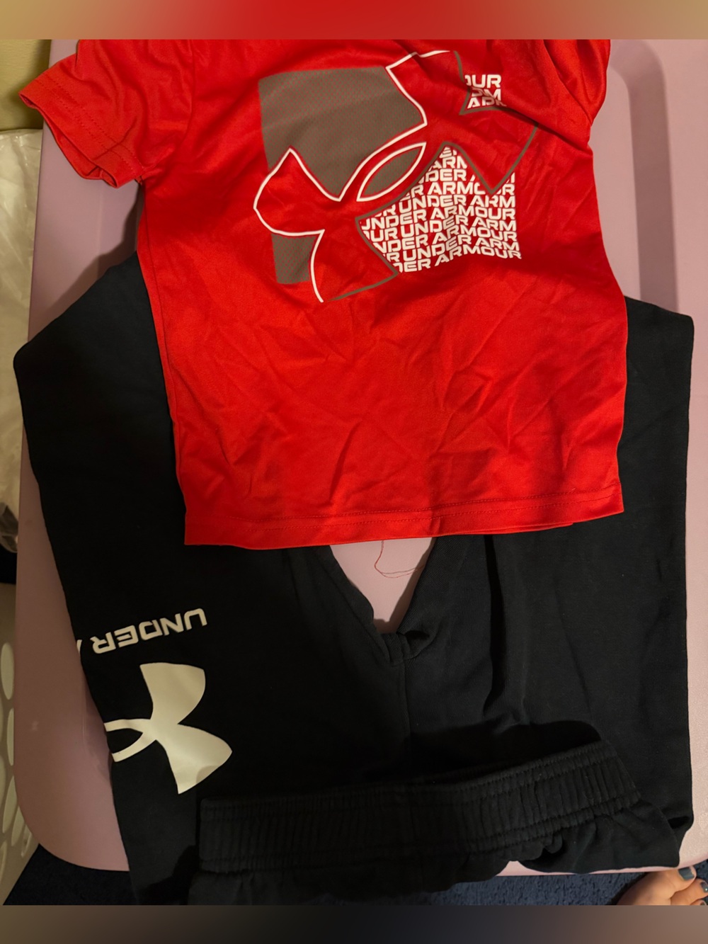 Under Armour Kids' Red Logo Short-Sleeve Athletic Set